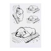 4 x 'Dog Sleeping on Blanket' Temporary Tattoos - Water