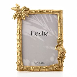 Widdop and Co Flamingo & Palm Tree Gold Photo Picture Frame - 7 x 5 - Portrait