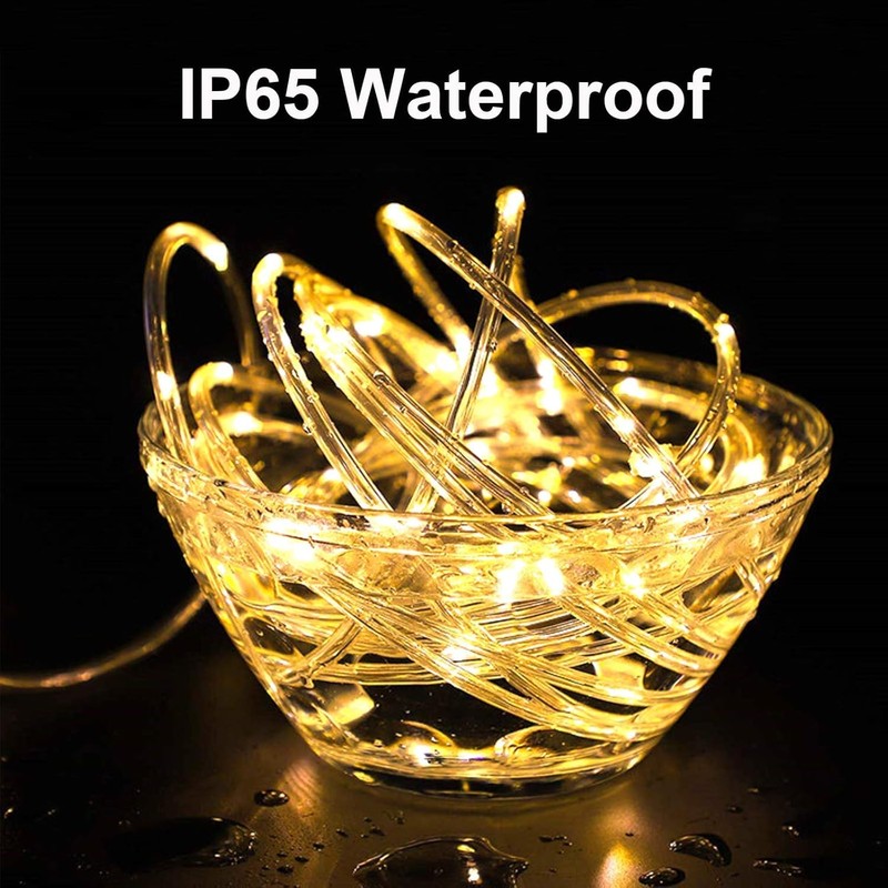 JAYIJAXIN 39Ft 100 LED Solar Powered Tube Light Solar Rope