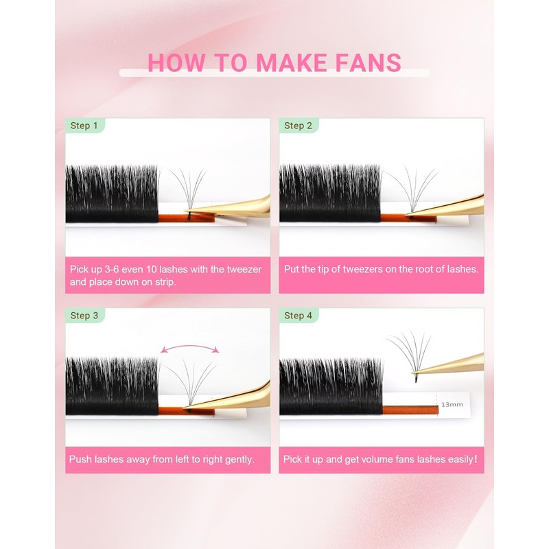 NAGARAKU Easy Fan Eyelash Extensions Volume Lash 0.07 D curl