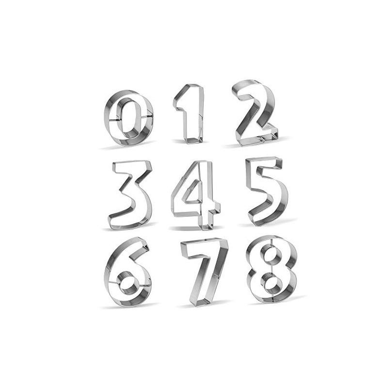 Number Cookie Cutter Set, from 0 to 8-9 Piece -