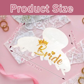 Bride Hair Claw Clip, Exquisite Acrylic Banana Clip for Women and Girls Wedding Bachelorette Party & Hen Do Accessories Y8XNZJ