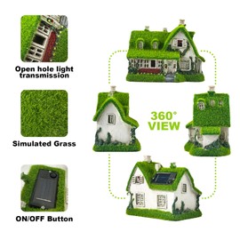 Solar Garden Outdoor Statue Light - Fairy House Lawn Decoration for Patio, Balcony, and Yard - Unique Gift for Any Occasion