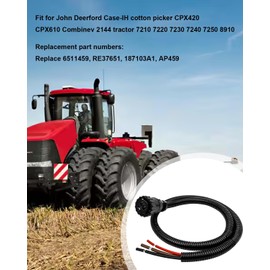 3 Pin Auxiliary Cable Fit for John Deere Ford Case-IH Cotton Picker CPX420 CPX610 Combinev 2144 Tractor 7210 7220 7230 7240 7250 8910, Aux Power Connector Kit Replace 187103A1 86511459 RE37651 AP459
