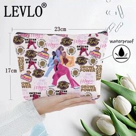 LEVLO Galleria & Aqua Cosmetic Makeup Bag Dorinda Fans Gift Cheetah Sisters Toiletry Bag Hip Hop Rock Movie Merchandise (Raven Bag)