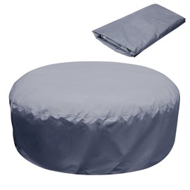 Adnee 75×27.5 Inch Round Hot Tub Full Cover Cap Protector - Full Coverage Hot Tub Covers Replacement - Waterproof Portable Overall Spa Safety Protector for Outdoor Hot Tubs