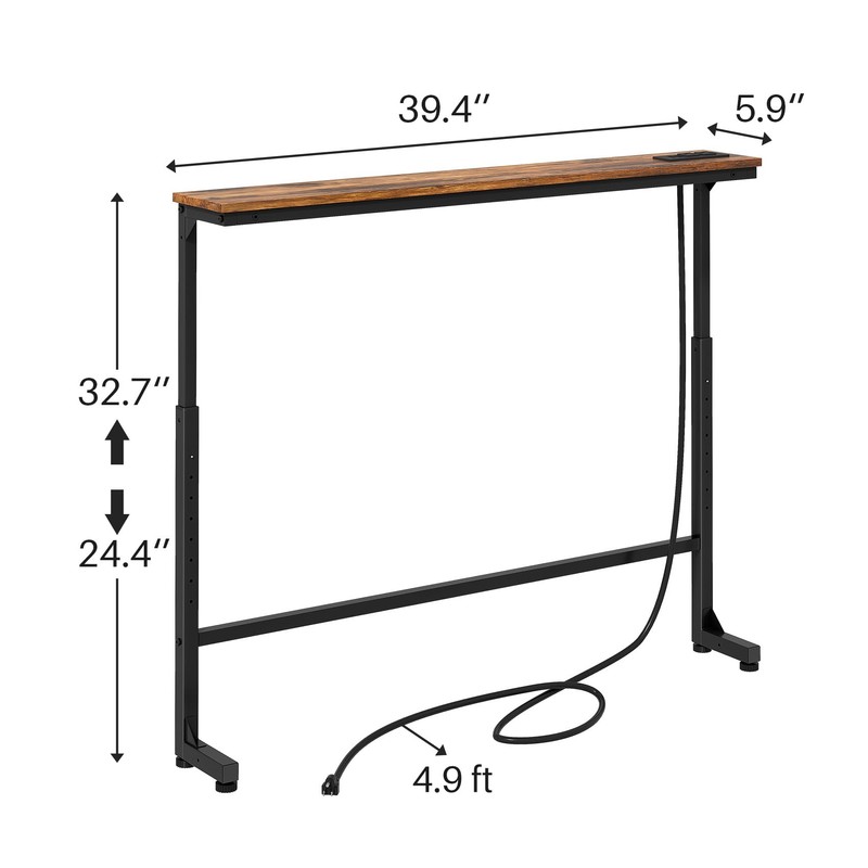 Kitstorack Narrow Console Table Behind Sofa Couch, Design with Adjustable