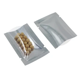 FERENLI 200 Pack 2x2.8inch Flat Open Top Mylar Aluminum Foil Bag Heat Seal Airtight Long Term Food Storage Pouch with Tear Notch Vacuum Smell Proof Small Sample Bags for Candy Packing (Clear Silver)