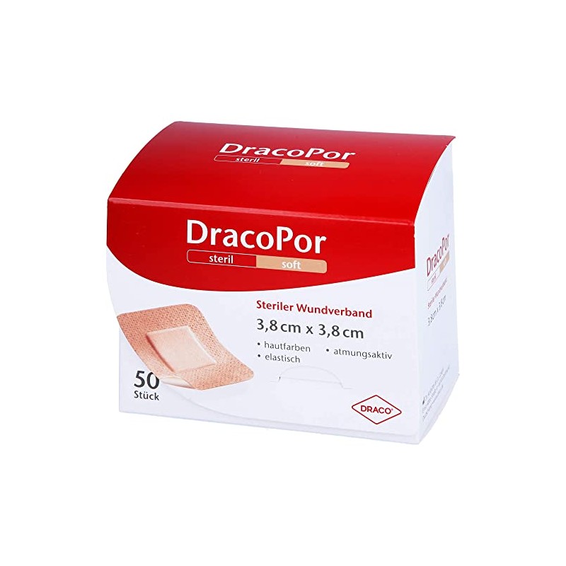 Dracopor Wound Dressing 3.8 x 3.8 cm Sterile Skin Coloured