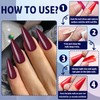 Bellelfin 120Pcs Stiletto Press on Nails, Dark Purple Stiletto Fake