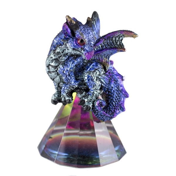 StealStreet 71697 3.5 Inch Blue Baby Dragon on Pyramid Glass,