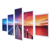 5PCS Frameless Canvas Painting Lakeside Sunset Pattern Wall Art Picture
