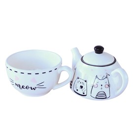 Gifts for Home Decor 1 Set Cat Teapot Cup Tea Pot Kung Fu Tea Set Tea Set China Tea for One Set Teapot and Cup Set Tea Maker s White Teapot Kit Tea Cup Teapot Set