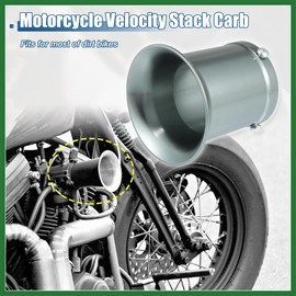 Motoforti 50mm 1.97" Velocity Stack Motorcycle Carburetor Air Filters Carb Funnel Trumpet Air Cleaner Intake Wind Horn Cup for Honda for Kawasaki Aluminum Alloy Titanium Tone Long-lasting
