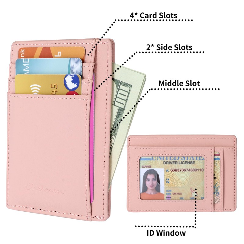 Chelmon Slim Wallet for Women, Minimalist Front Pocket RFID Blocking