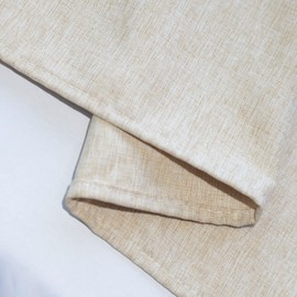 YISURE Shower Curtain Beige Faux Linen Bath Curtain Textile Fabric Heavy Duty Area Waterproof Width 200 x Height 240 cm