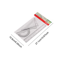 Geometry Sets Maths Set Protractor Set 4Pcs Maths Sets for Secondary School Included Ruler, Squares Pertracter Set(20CM)