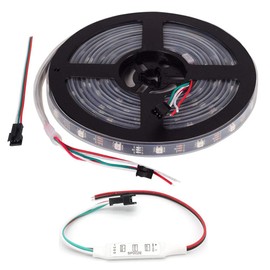 WESIRI WS2812B - Tira de luces LED de 16.4 pies, 5 m, WS2812B, 150 LED, programable, direccionable, individual, WS2811, incorporada, 5050 RGB, tira LED IP67, impermeable, DC5V con mini driver