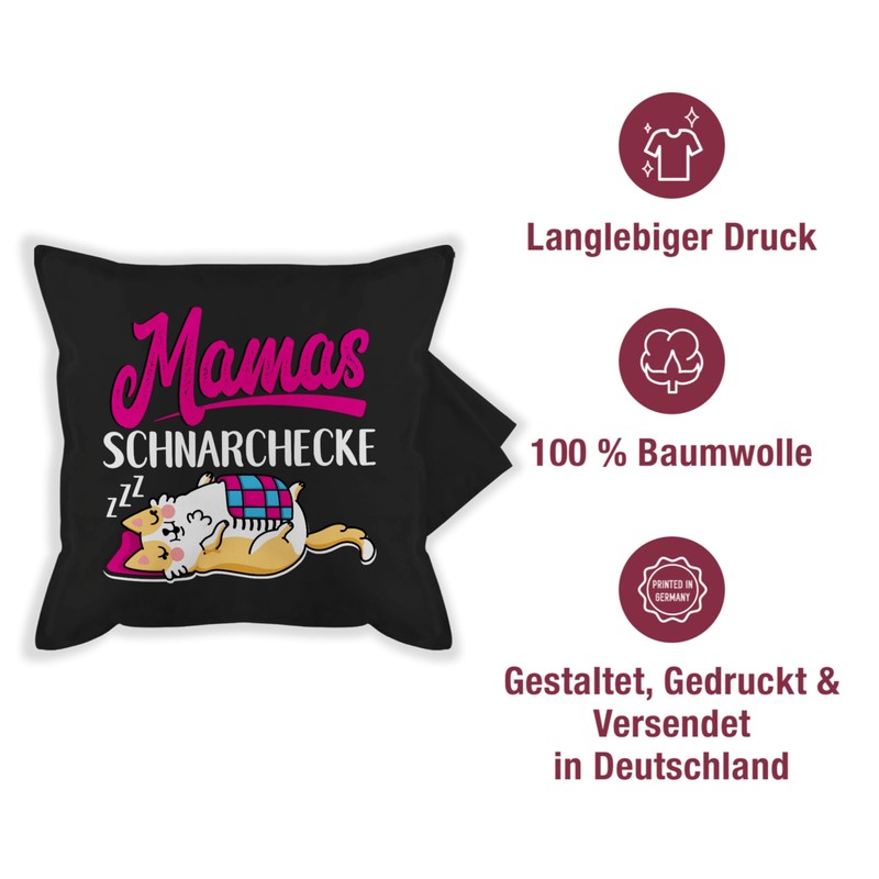 Cushion Cover – Mum – Mama's Snoring Corner – White/Fuchsia