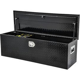 AUTOSAVER88 48 Inch Truck Bed Tool box, Heavy Duty Aluminum Diamond Plate Tool Box Chest, Waterproof Chest Storage Box with Sliding Shelf and Lock for Trucks, Trailers, RVs, Warehouses