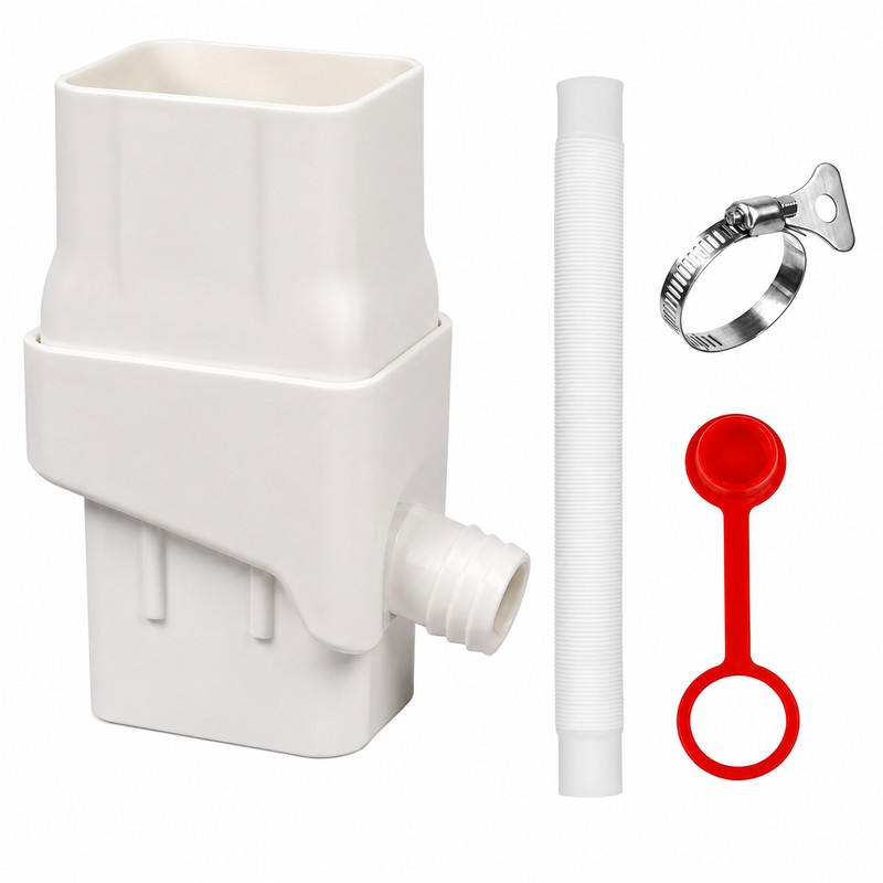 Rainwater Downspout Diverter for Rain Barrel – Adjustable Flexible Hose