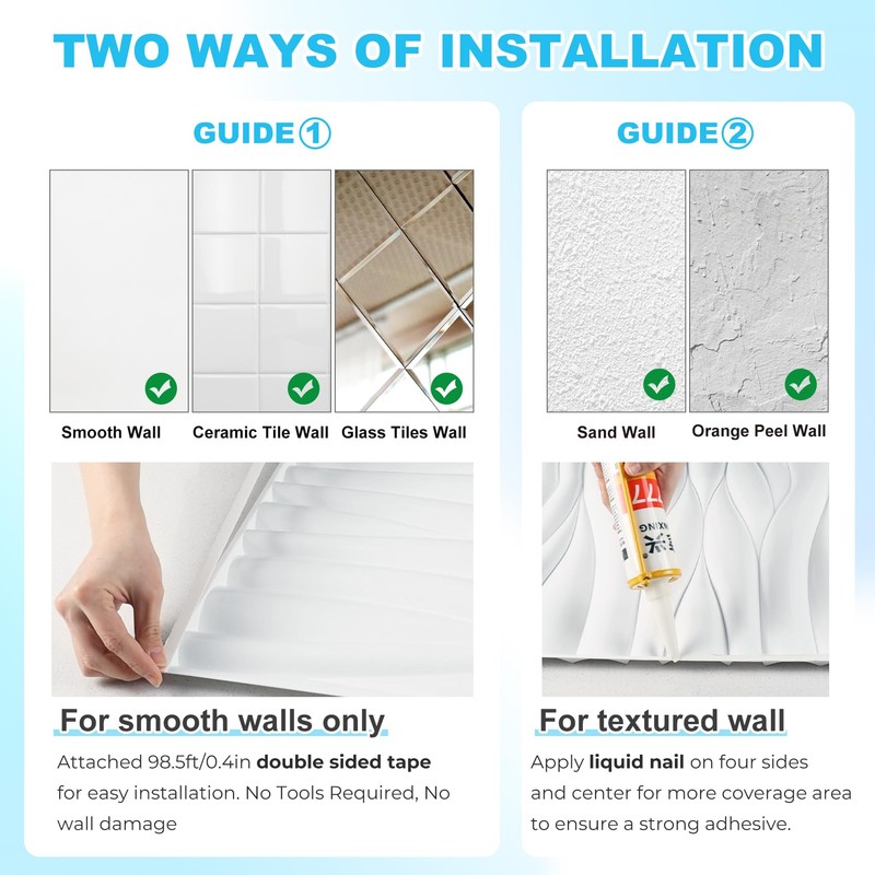 STICKGOO 3D Wall Panels, Brushed Silver Decorative Wall Covering Panels,