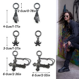 LONGHAO Gothic Punk Shoe Charms, Gothic Shoe Chains, Metal Punk Gothic Shoe Pendants, Metal Shoe Pendants, with Spring Rings for Shoes, for Women, DIY Trainers, Casual Shoes, Decoration, Pack of 6, 0