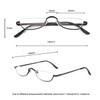 COVESATO Half Frame Reading Glasses, Half Metal Moon Readers for