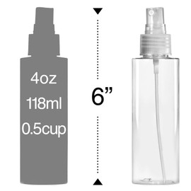 VViViD Empty Clear Plastic BPA-Free 4 Ounce Spray Bottles w/Twist Cap, Mist Spray Cap & Flip Spout Cap (4 pack)