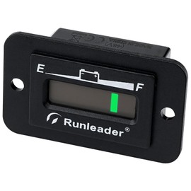 Runleader - Monitor de nivel de batería LED, volt.48 V, visualización de carga y descarga, solo apto para batería de plomo ácido, funciona en club de golf, horquilla izquierda, coche, caravana,
