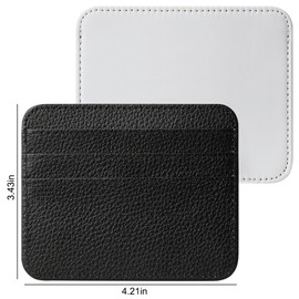 ZUYYON 6 Pcs Sublimation Blank Wallet Heat Transfer Ultrathin Card Holder Blank PU Leather Front Pocket Wallet Card Storage Bag DIY Crafts for Men Women, White, Black, 4.21 x 3.43 x 0.16 inches,