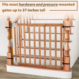 1 Pcs No Hole Stairway Baby Gate Adapter - Fits Round & Square Banisters, Compatible with Most Hardware and Pressure Mount Baby Gates Up to 37 inches Tall