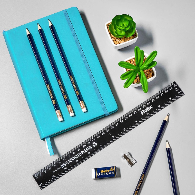 Helix 100% Recycled Plastic 30cm/12" Ruler Black 11601