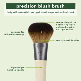 EcoTools Precision Blush Makeup Brush, Cheek Blush Brush, For Loose or Pressed Powder, Also Works With Bronzer, Eco-Friendly Face Makeup Brush, Vegan & Cruelty-Free, Synthetic Bristles, 1 Count