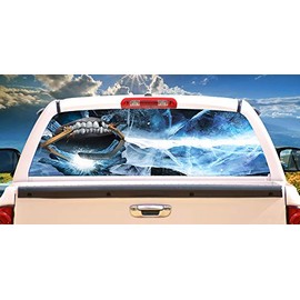 SignMission Hockey Monster Rear Window Graphic Truck View Thru Vinyl Decal HD Graphics Professional Grade Material Universal Fit for Full Size Trucks Weatherproof & Car Wash Safe Made in The U.S.A.