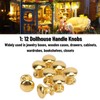 8Pcs 1:12 Scale Miniature Round Head Knobs, Metal Dollhouse Door