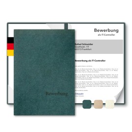 'Pack of 8 Two-Piece Application Portfolio Folders Pack Exclusivdruck BL Plus Fir Green/Classic Premium Quality with Elegant Relief Embossing"Bewerbung"/Product Design Vonmario Lemani"