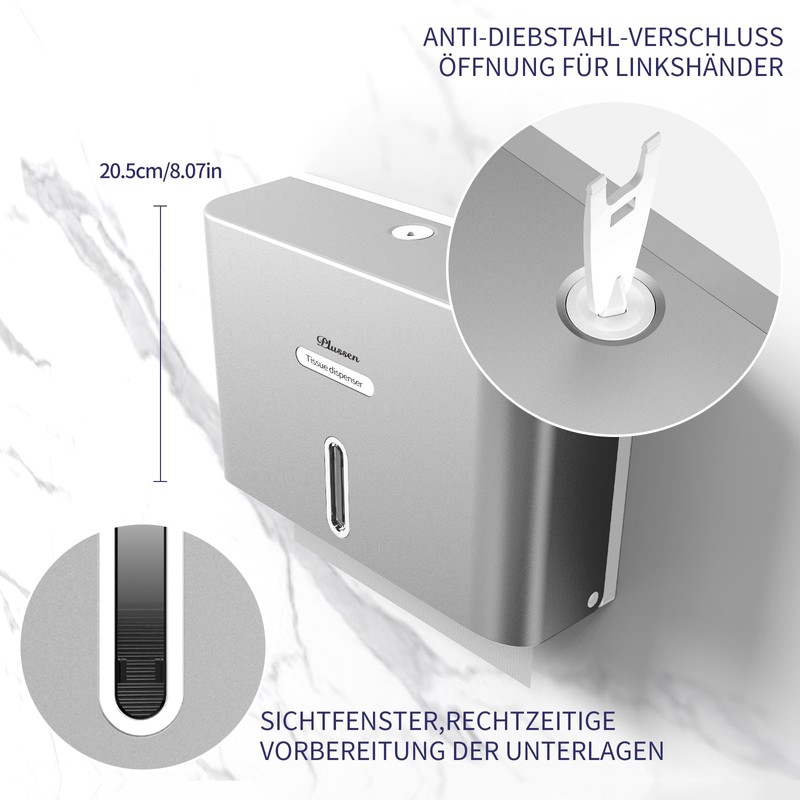 PLUSSEN Towel Dispenser for Paper Towels, Dispenser Public Paper Hand