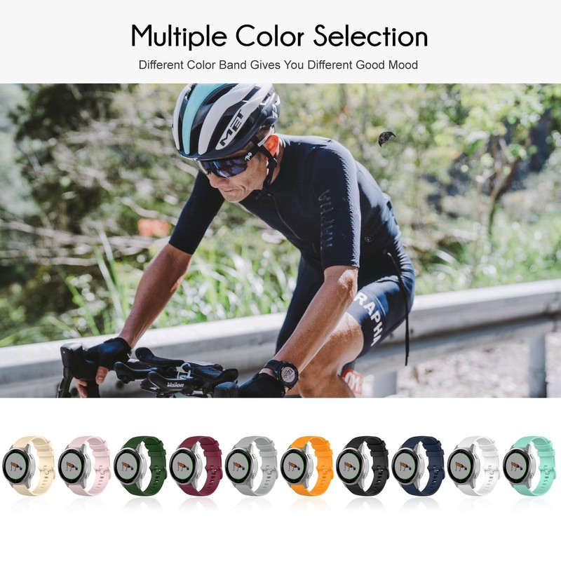 Nacorulu Band Compatible With Garmin Vivoactive 4S Bands,18mm Soft Silicone
