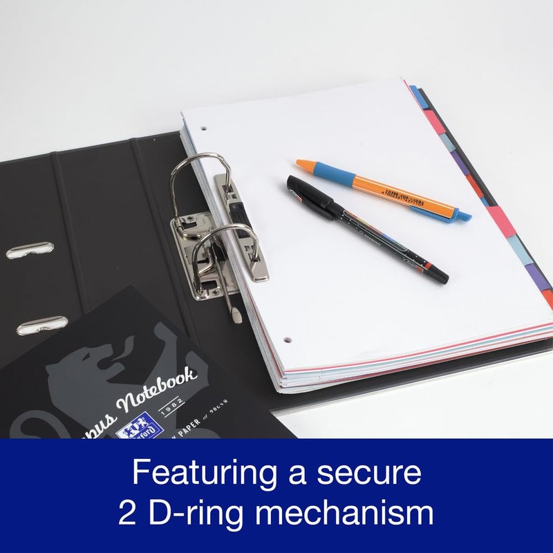 Oxford Premium A4 Lever Arch File, Charcoal Black Single Folder,