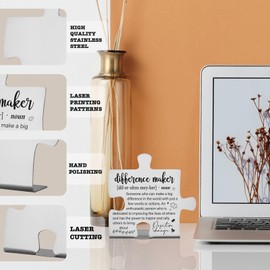 Difference Maker Desk Sign for Teacher Nurse Coworker Volunteer, Appreciation Thank You Gift for Women Men Friends Retirement, Promotion, Graduation Motivational Office Decor Plaques PD008