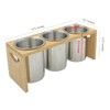 WSKC Flatware Caddy Stainless Steel Cutlery Holder with Wood Base,