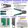 Electronix Express 9-in-1 Network Toolkit: RJ45 Ethernet Crimper, Krone PunchDown,
