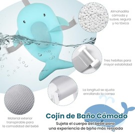 KISFAM Bañera para Bebé,Bañera Recién Nacido Plegable para Infantes hasta 36 Meses con Cojín Suave y Termómetro, Bañera Portátil con Pies Antideslizantes, Regalos para Baby Shower