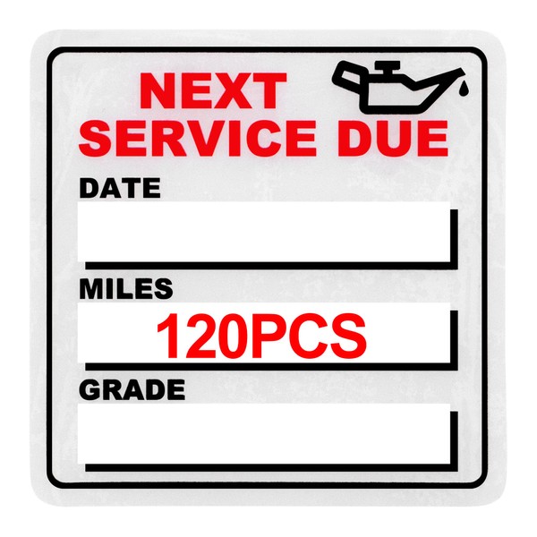 GUEER for Oil Change Sticker Static Cling, Clear Stickers 120