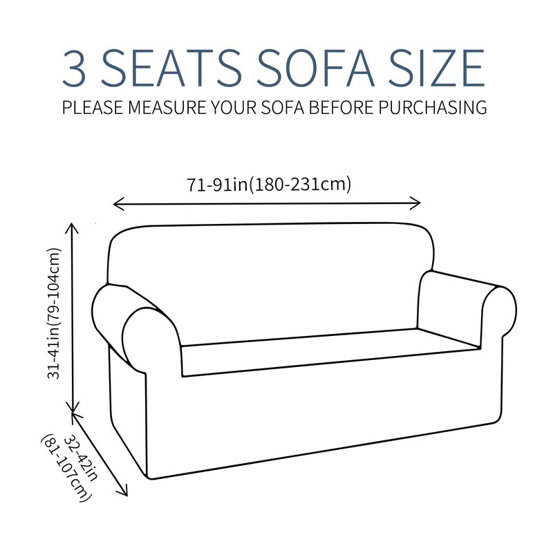 JIVINER High Stretch Couch Covers for 3 Cushion Couch 1-Piece