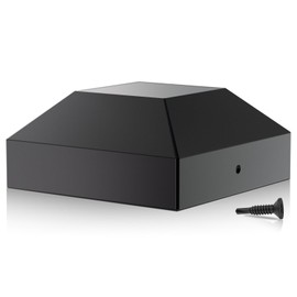 1 Pack Aluminum Post Top Cover – Decorative Cap for Deck or Fence Railing Post, Matte Black Finish, Weather-Resistant