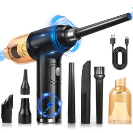 Soplador de Aire Recargable, 2 en 1 Plumero de Aire & Aspirador Plumero de Aire Comprimido, Plumero de Aire Eléctrico para Limpiar Ordenadores Teclados Aparatos Electrónicos Buen Reemplazo para Lata de Aire Comprimido