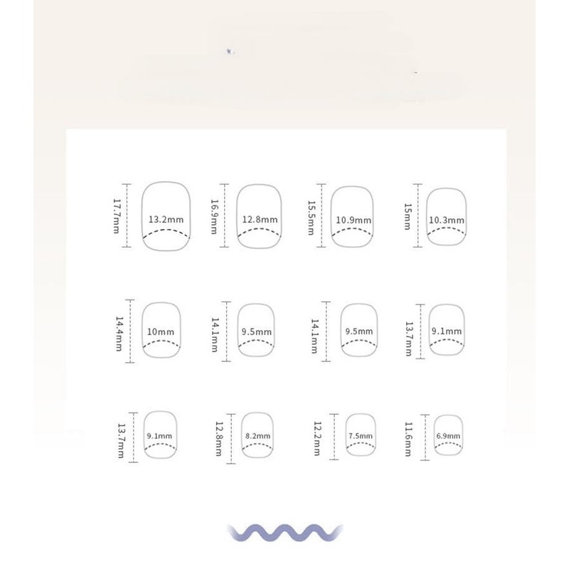FINGOOO Short Nail Tips, 24 Pieces with Double-Sided Tape, Short,