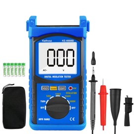 Digital Megohmmeter, Kethvoz 500V/1000V/2500V/5000V Insulation Resistance Tester, Auto Range Megohm Meter 1MΩ~2GΩ, Testing AC Voltage 750V,Data Hold Backlit LCD for Heat Cable HAVC Motor Winding